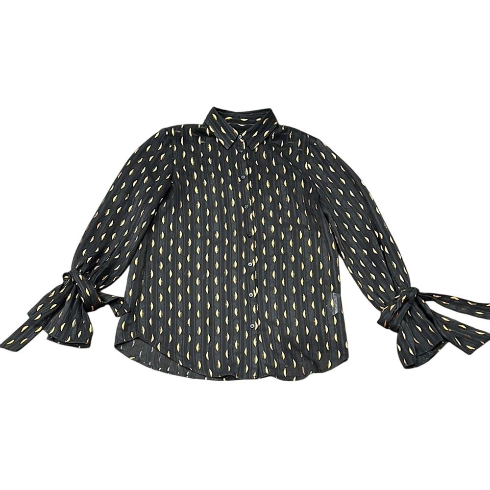 Banana Republic Women's Dillon Shirt Forest Green Gold Size M